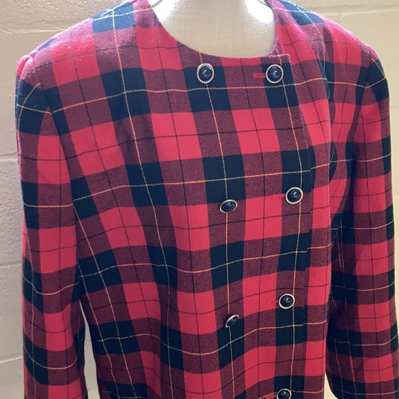 Vintage Maggie Barnes Red Plaid Jacket - Picture 2 of 8
